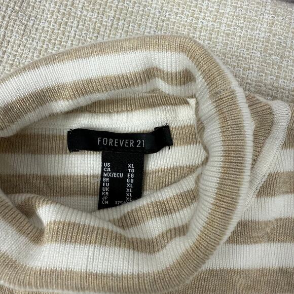 Forever 21 Turtle Neck Striped Pullover Sweater Top Size XL‎ - Picture 3 of 8